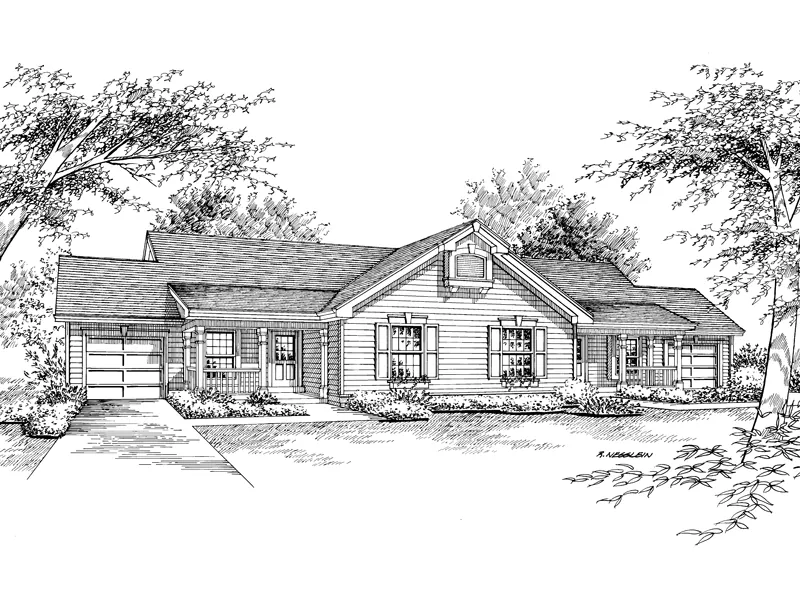 Southern House Plan Front Image of House - Peppertree Duplex Home 007D-0026 - Shop House Plans and More