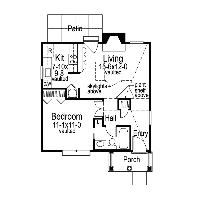 Vacation House Plan First Floor - Branson Bluff Cottage Home 007D-0029 - Search House Plans and More