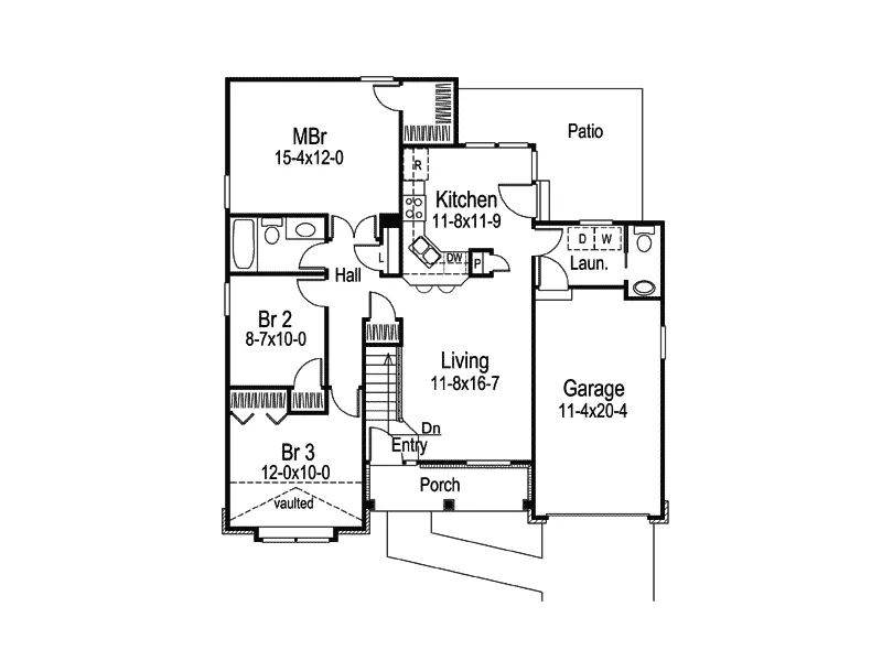 Country House Plan First Floor - Hathaway Ranch Home 007D-0031 - Search House Plans and More