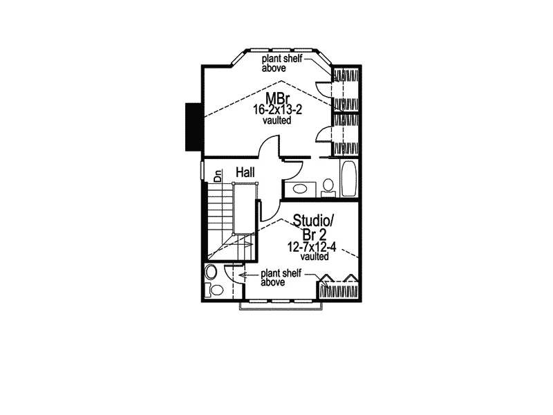 Cabin & Cottage House Plan Second Floor - Highland Pass Narrow Lot Home 007D-0032 - Search House Plans and More