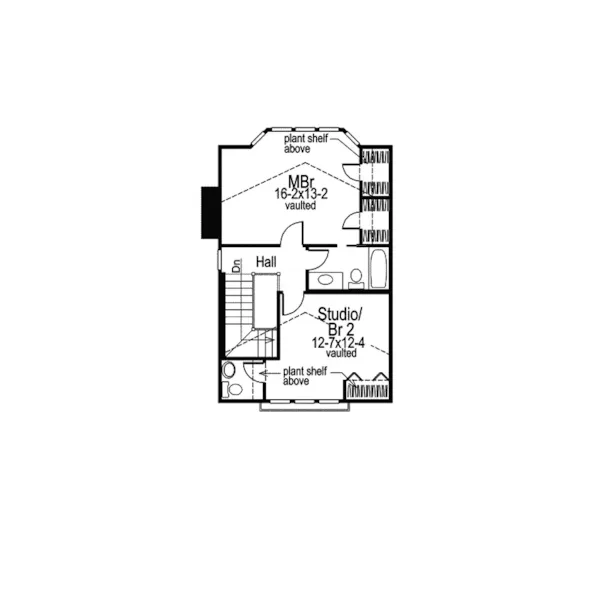 Cabin & Cottage House Plan Second Floor - Highland Pass Narrow Lot Home 007D-0032 - Search House Plans and More