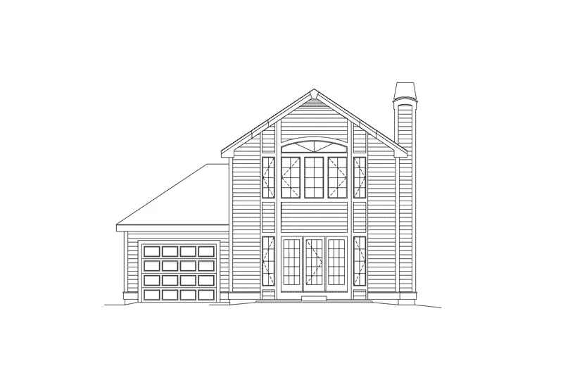 Cabin & Cottage House Plan Rear Elevation - Highland Pass Narrow Lot Home 007D-0032 - Search House Plans and More