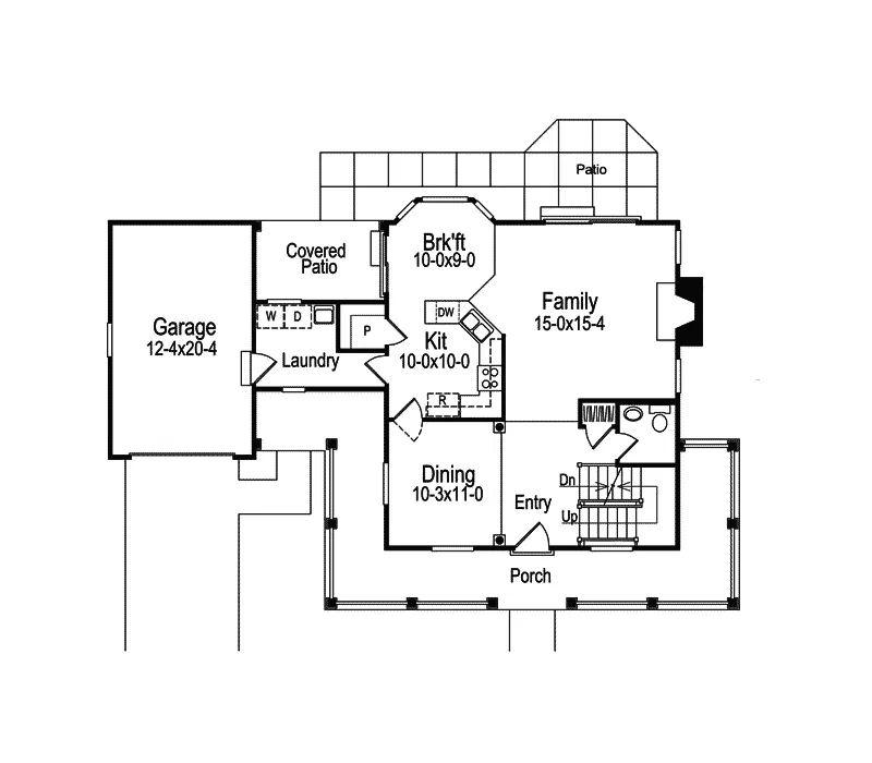 Modern House Plan First Floor - Meadowview Country Home 007D-0033 - Shop House Plans and More
