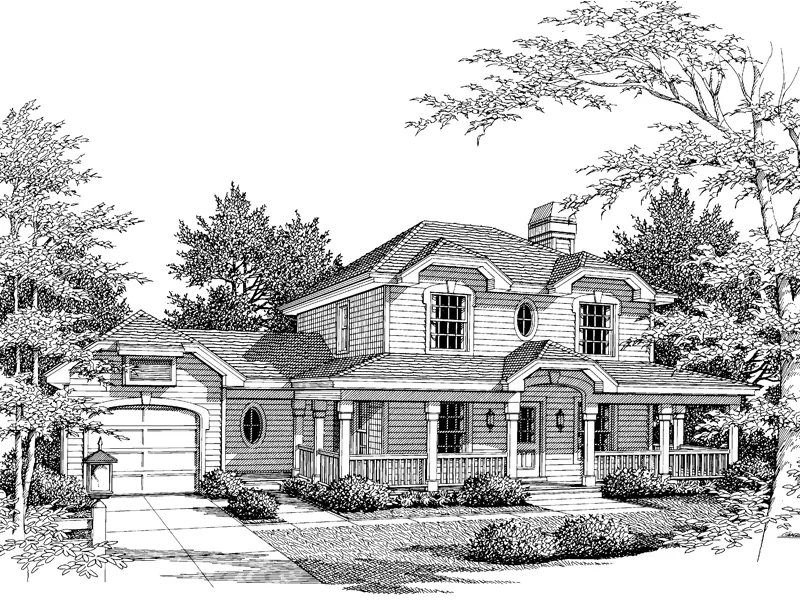 Modern House Plan Front Image of House - Meadowview Country Home 007D-0033 - Shop House Plans and More