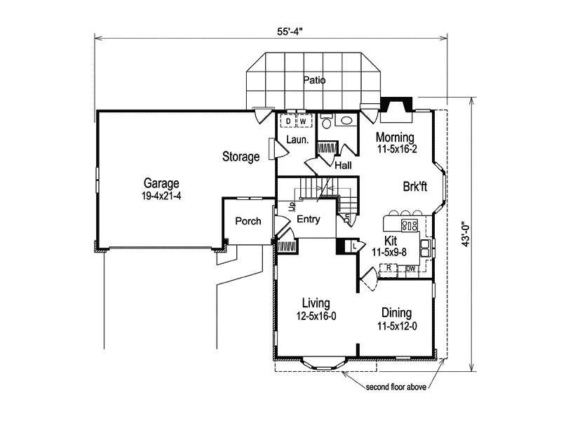 Traditional House Plan First Floor - Whitney Affordable Home 007D-0034 - Shop House Plans and More