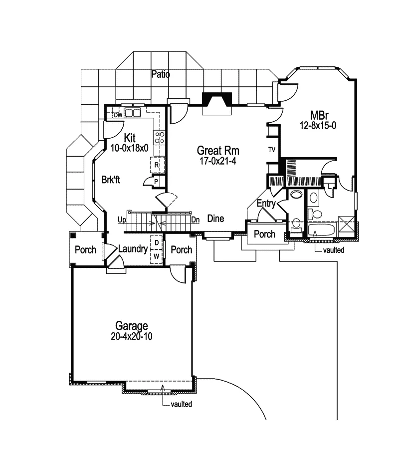 Traditional House Plan First Floor - Yorkshire Country French Home 007D-0035 - Shop House Plans and More