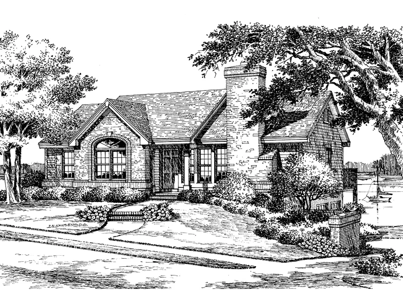 Traditional House Plan Front Image of House - Lakeview Cape Cod Ranch Home 007D-0037 - Shop House Plans and More