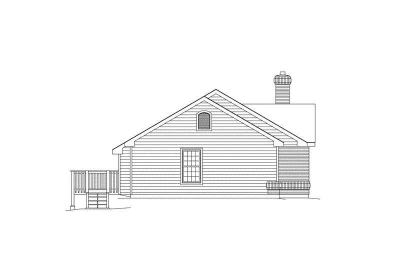 Ranch House Plan Left Elevation - Lakeview Cape Cod Ranch Home 007D-0037 - Shop House Plans and More