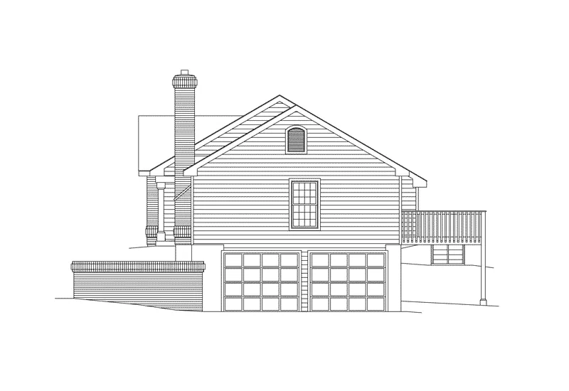 Traditional House Plan Right Elevation - Lakeview Cape Cod Ranch Home 007D-0037 - Shop House Plans and More