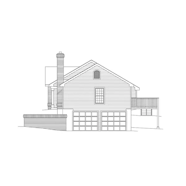 Ranch House Plan Right Elevation - Lakeview Cape Cod Ranch Home 007D-0037 - Shop House Plans and More