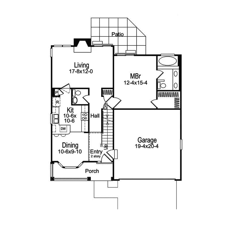 Country House Plan First Floor - Woodfield  Country Home 007D-0038 - Shop House Plans and More