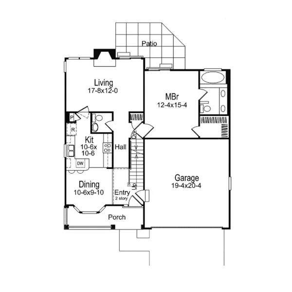 Traditional House Plan First Floor - Woodfield  Country Home 007D-0038 - Shop House Plans and More