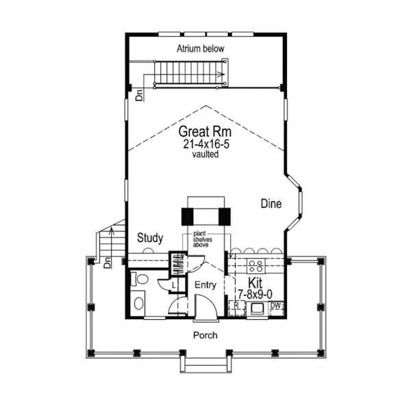 Vacation House Plan First Floor - Chesapeake Lake Home 007D-0039 - Search House Plans and More