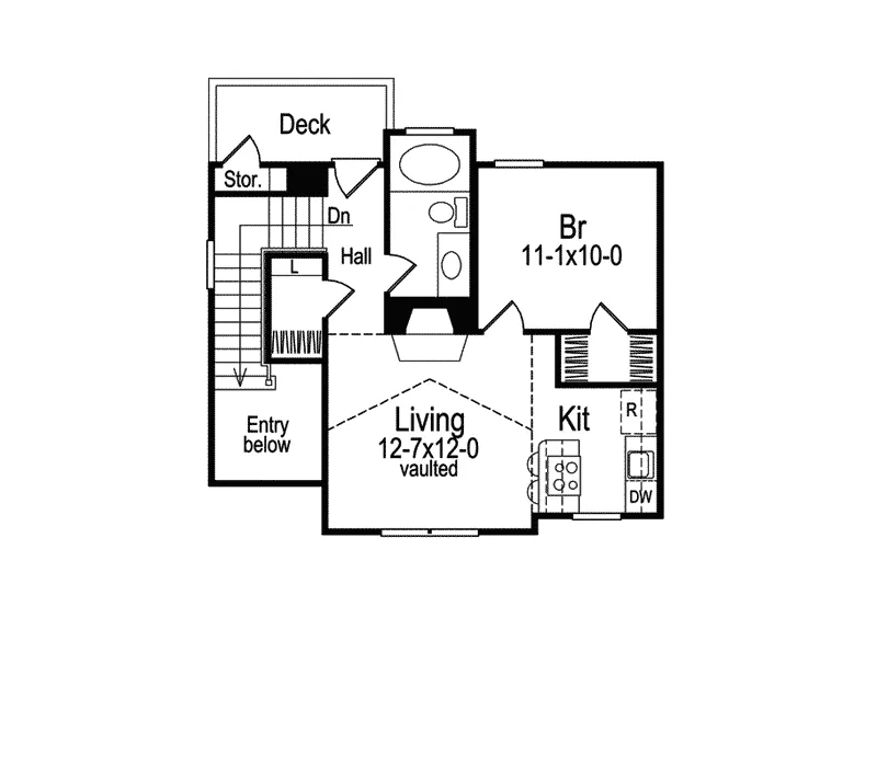 Vacation Home Plan Second Floor 007D-0040