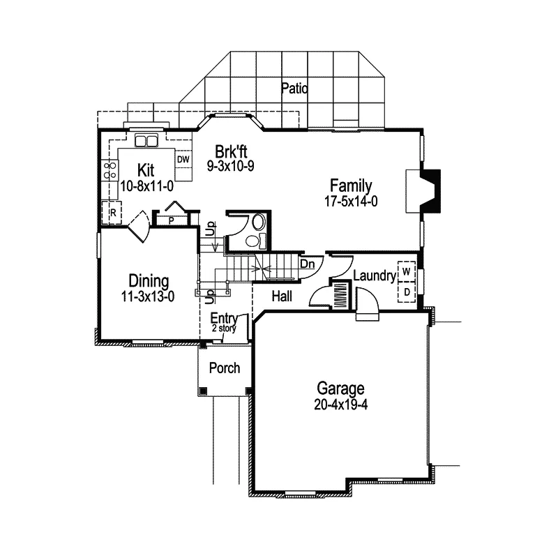 Traditional House Plan First Floor - Wedgewood Small Home 007D-0041 - Shop House Plans and More