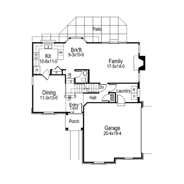 Traditional House Plan First Floor - Wedgewood Small Home 007D-0041 - Shop House Plans and More