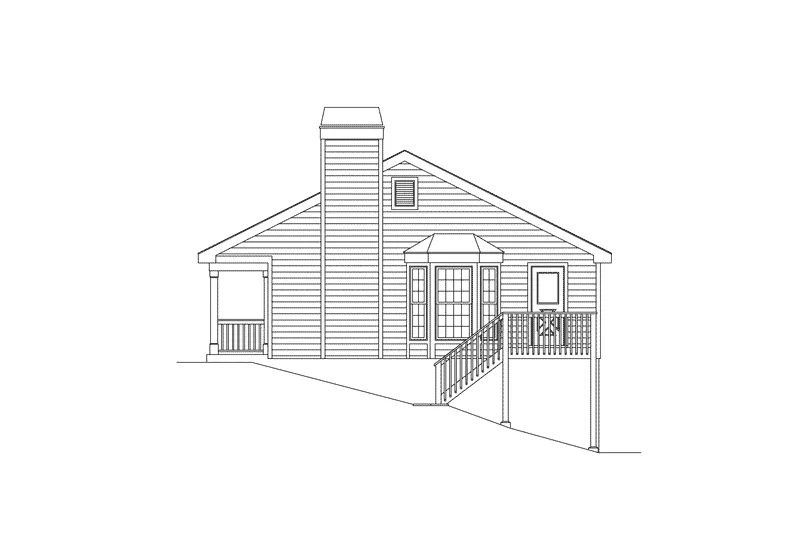 Country House Plan Right Elevation - Woodsmill Vacation Cabin Home 007D-0042 - Shop House Plans and More