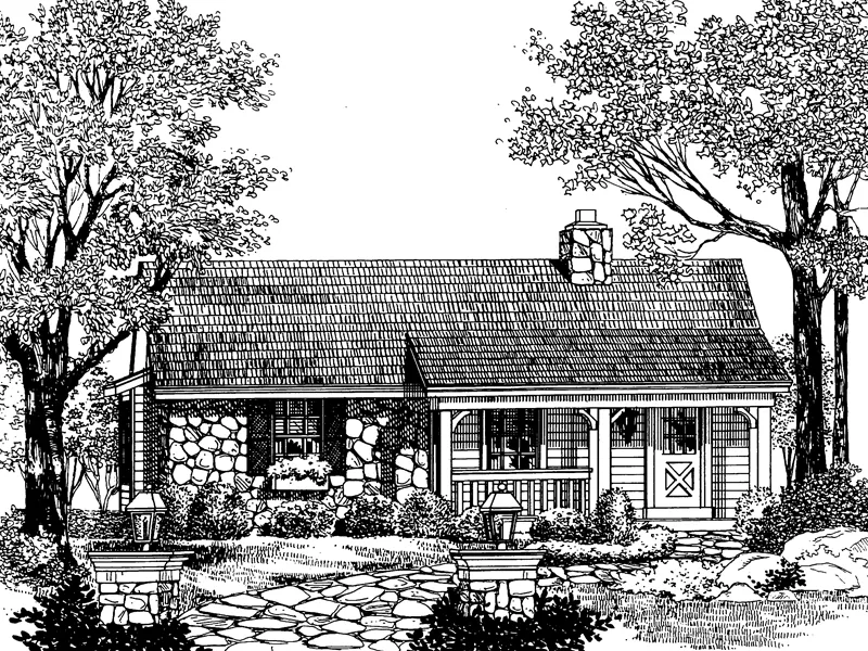 Vacation House Plan Front Image of House - Shasta Cove Cottage Home 007D-0043 - Shop House Plans and More