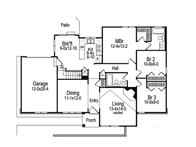 Modern House Plan First Floor - Oakshire Contemporary Home 007D-0045 - Shop House Plans and More