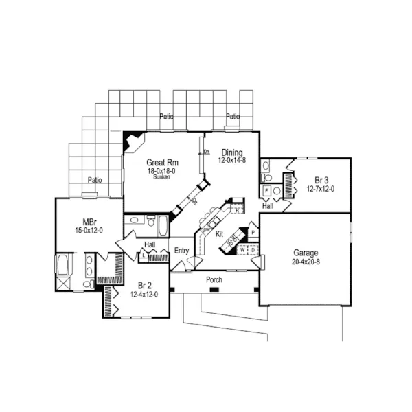 Southwestern House Plan First Floor - La Valencia Florida Style Home 007D-0046 - Shop House Plans and More