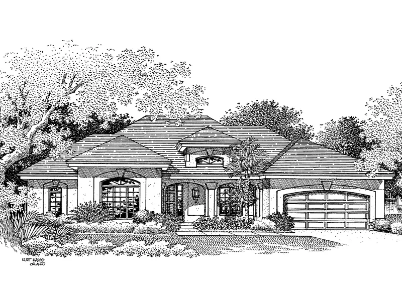 Southwestern House Plan Front Image of House - La Valencia Florida Style Home 007D-0046 - Shop House Plans and More