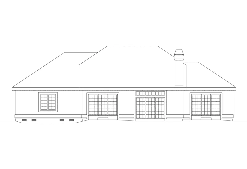 Ranch House Plan Rear Elevation - La Valencia Florida Style Home 007D-0046 - Shop House Plans and More