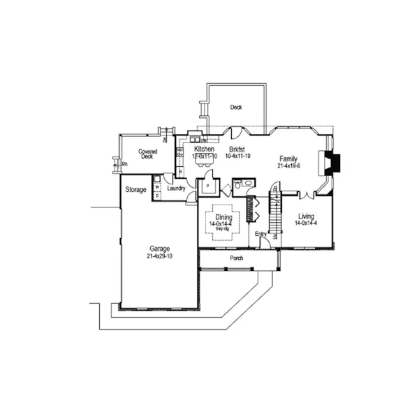 Traditional House Plan First Floor - Joshbury Early American Home 007D-0047 - Search House Plans and More