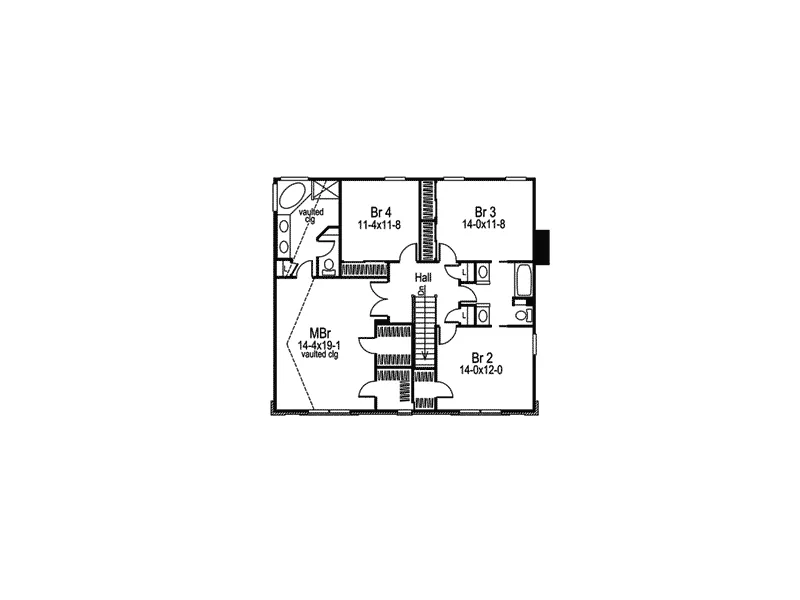 Country House Plan Second Floor - Joshbury Early American Home 007D-0047 - Search House Plans and More