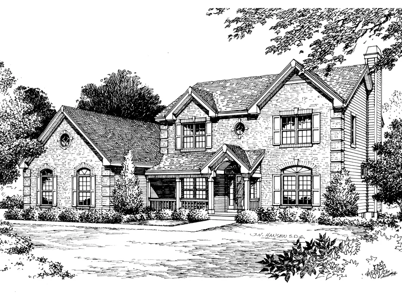 Early American House Plan Front Image of House - Joshbury Early American Home 007D-0047 - Search House Plans and More