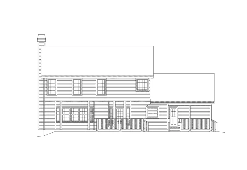 Early American House Plan Rear Elevation - Joshbury Early American Home 007D-0047 - Search House Plans and More