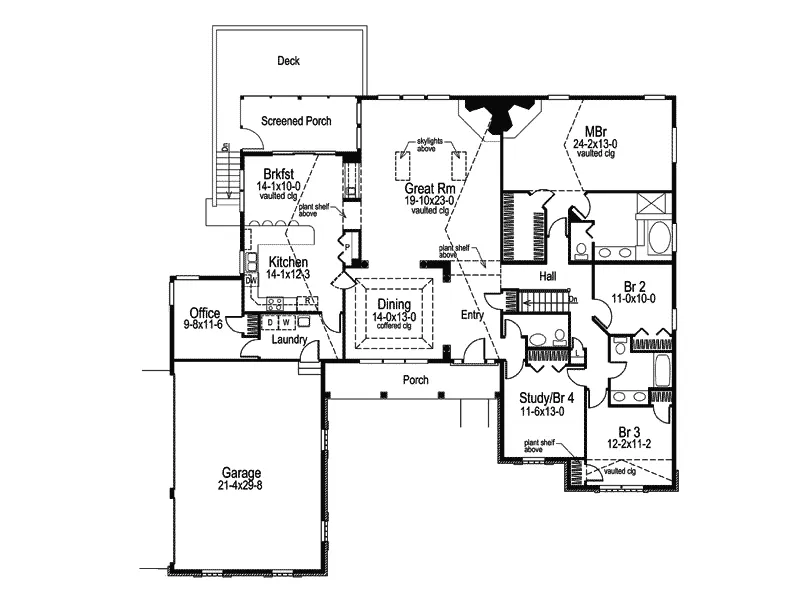 Luxury House Plan First Floor - Country Manor Ranch Home 007D-0048 - Search House Plans and More