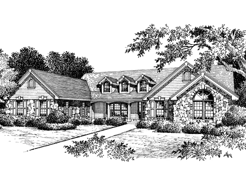 Mountain House Plan Front Image of House - Country Manor Ranch Home 007D-0048 - Search House Plans and More
