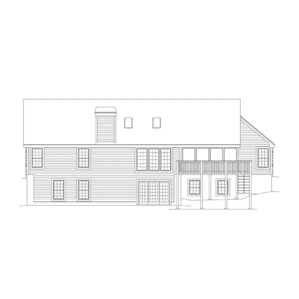 Rustic House Plan Rear Elevation - Country Manor Ranch Home 007D-0048 - Search House Plans and More