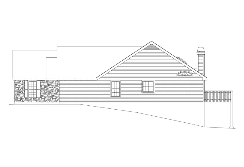 Mountain House Plan Right Elevation - Country Manor Ranch Home 007D-0048 - Search House Plans and More