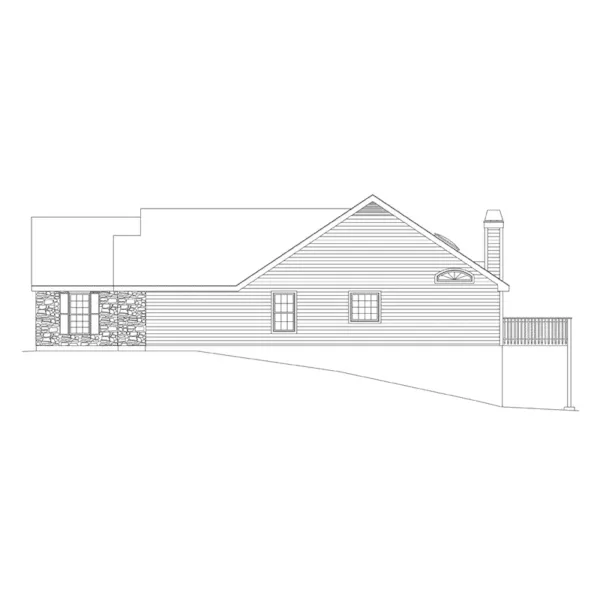 Rustic House Plan Right Elevation - Country Manor Ranch Home 007D-0048 - Search House Plans and More