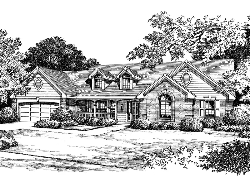 Traditional House Plan Front Image of House - Kinsley Country Home 007D-0049 - Search House Plans and More
