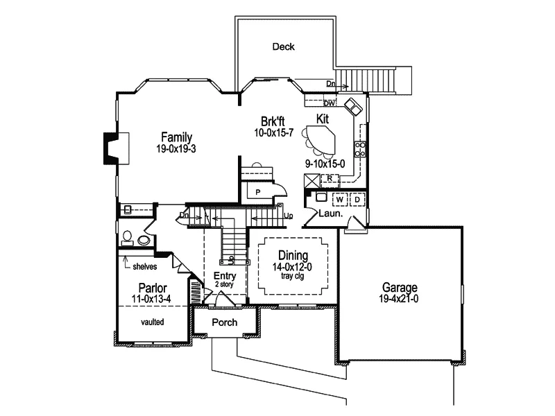 Traditional House Plan First Floor - Bradington Traditional Home 007D-0051 - Search House Plans and More