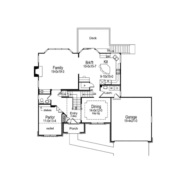 Traditional House Plan First Floor - Bradington Traditional Home 007D-0051 - Search House Plans and More