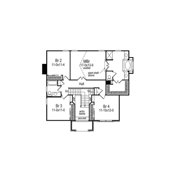 Traditional House Plan Second Floor - Bradington Traditional Home 007D-0051 - Search House Plans and More