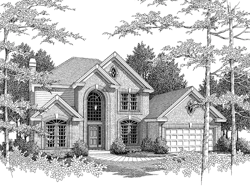 Traditional House Plan Front Image of House - Bradington Traditional Home 007D-0051 - Search House Plans and More