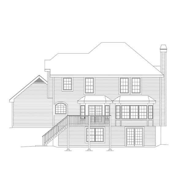 Traditional House Plan Rear Elevation - Bradington Traditional Home 007D-0051 - Search House Plans and More