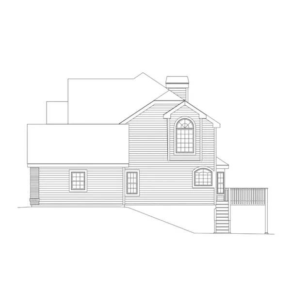 Traditional House Plan Right Elevation - Bradington Traditional Home 007D-0051 - Search House Plans and More