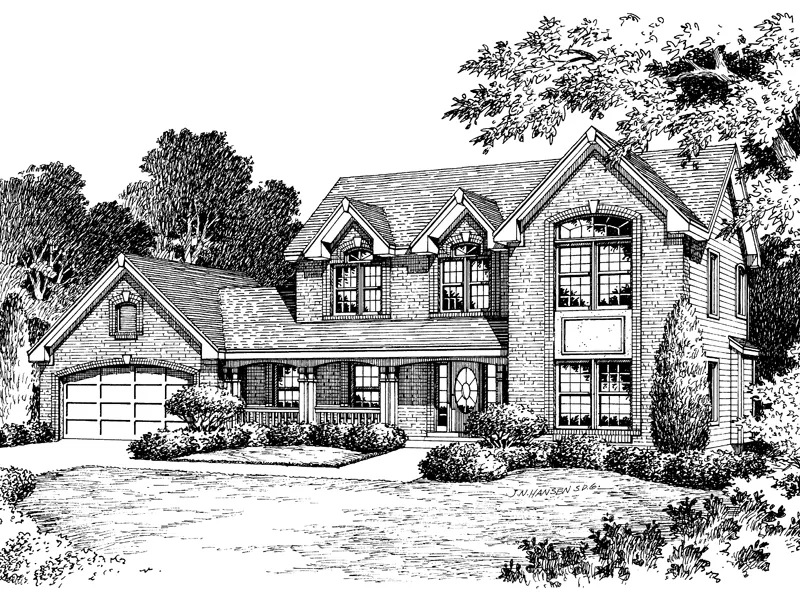 Colonial House Plan Front Image of House - Fairview Park Colonial Home 007D-0052 - Search House Plans and More