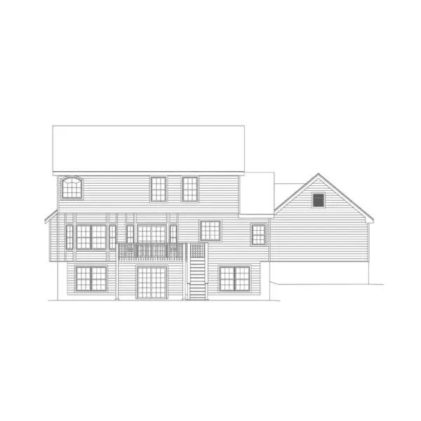 Country House Plan Rear Elevation - Fairview Park Colonial Home 007D-0052 - Search House Plans and More