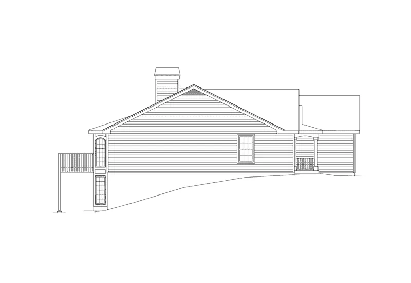 Ranch House Plan Left Elevation - Oakmont Atrium Ranch Home 007D-0053 - Shop House Plans and More