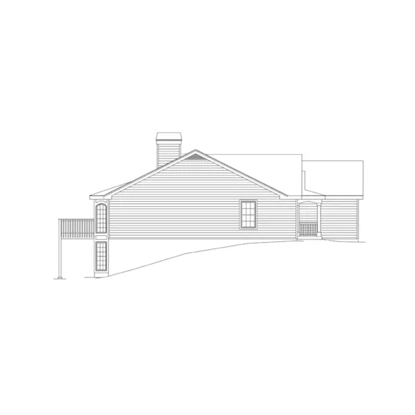 Ranch House Plan Left Elevation - Oakmont Atrium Ranch Home 007D-0053 - Shop House Plans and More