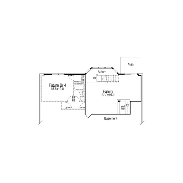 Ranch House Plan Lower Level Floor - Oakmont Atrium Ranch Home 007D-0053 - Shop House Plans and More