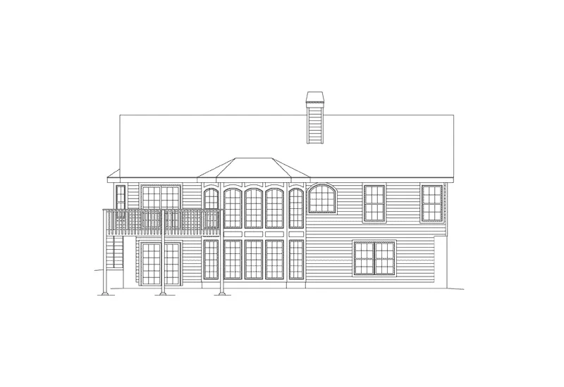 Country House Plan Rear Elevation - Oakmont Atrium Ranch Home 007D-0053 - Shop House Plans and More