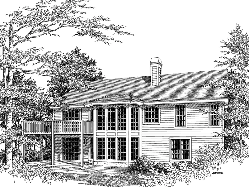 Country House Plan Rear Image of House - Oakmont Atrium Ranch Home 007D-0053 - Shop House Plans and More