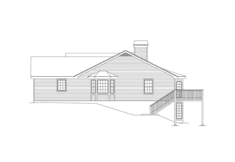Ranch House Plan Right Elevation - Oakmont Atrium Ranch Home 007D-0053 - Shop House Plans and More